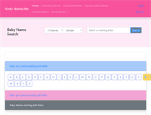 Tablet Screenshot of hindunames.net